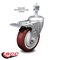 Service Caster 4 Inch Maroon Polyurethane Wheel Swivel 1/2 Inch Stem Caster with Total Lock Brake SCC-TSTTL20S414-PPUB-MRN-121315 - alternate 2